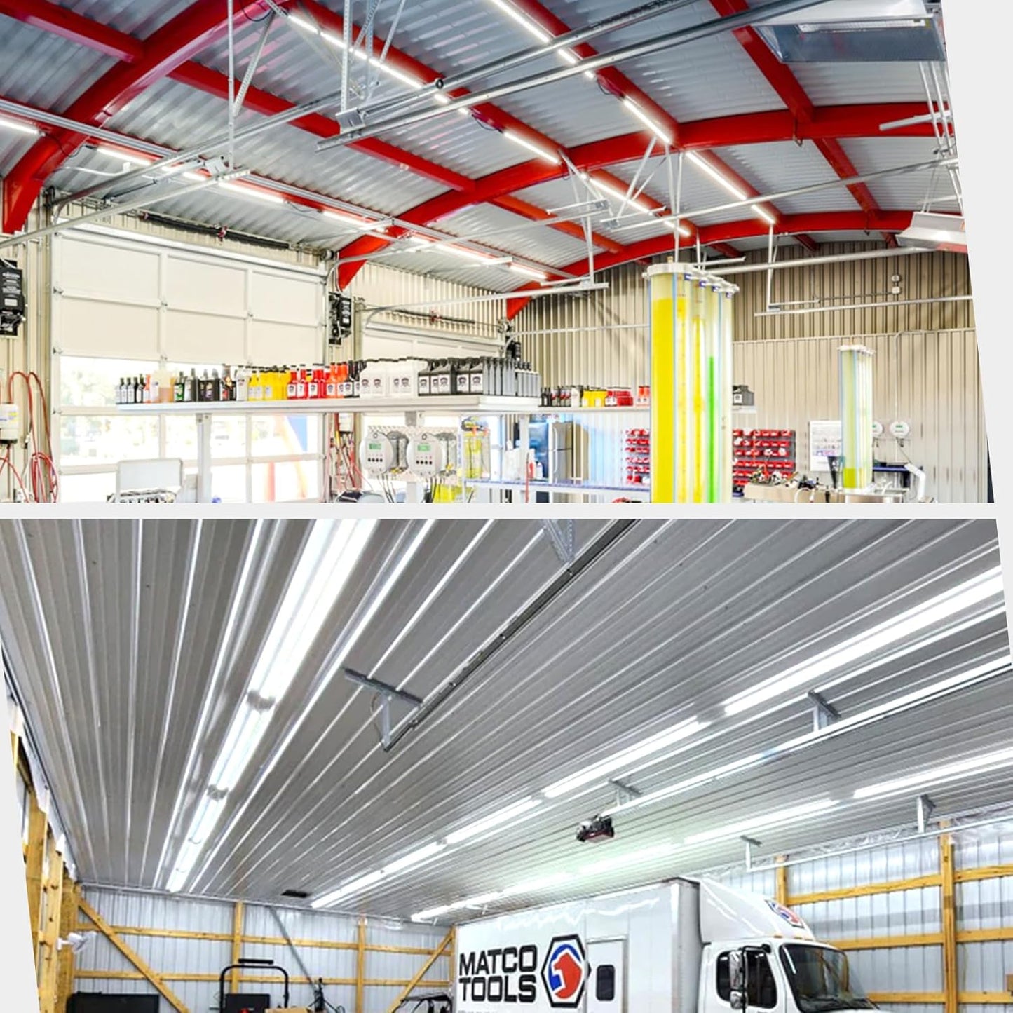 10 Pack,Led Shop Lights, 8FT Led Shop Light,144W 5000K 19500LM Clear White,Led Shop Light 8FT 110V Linkable Integrated 4 Row V-Shape for Shop Garage,Warehouse