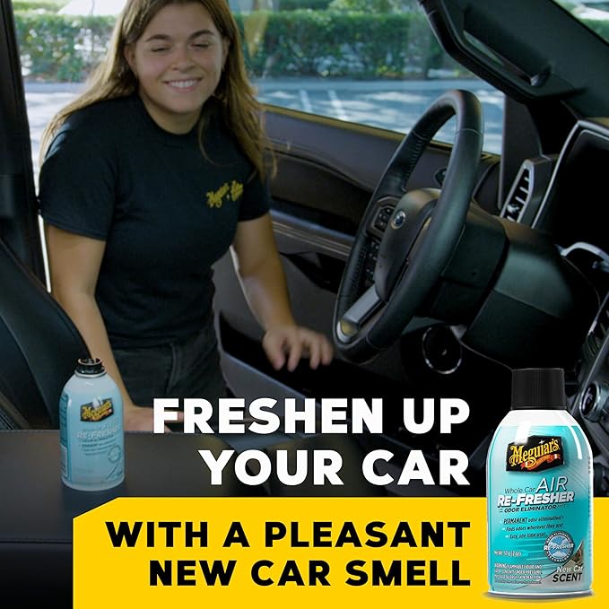 Meguiar's G16402 Whole Car Air Re-Fresher Odor Eliminator Mist, New Car Scent, 2 Fluid Ounces