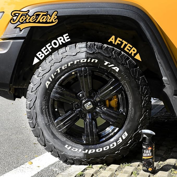 Tire Shine Spray, Ceramic Tire Coating, Not a Dressing, 16 fl oz No Sling/Non-Greasy for Durable Black Wet Tire, Long Lasting UV Protection for Car, Truck & SUV Easy to Apply