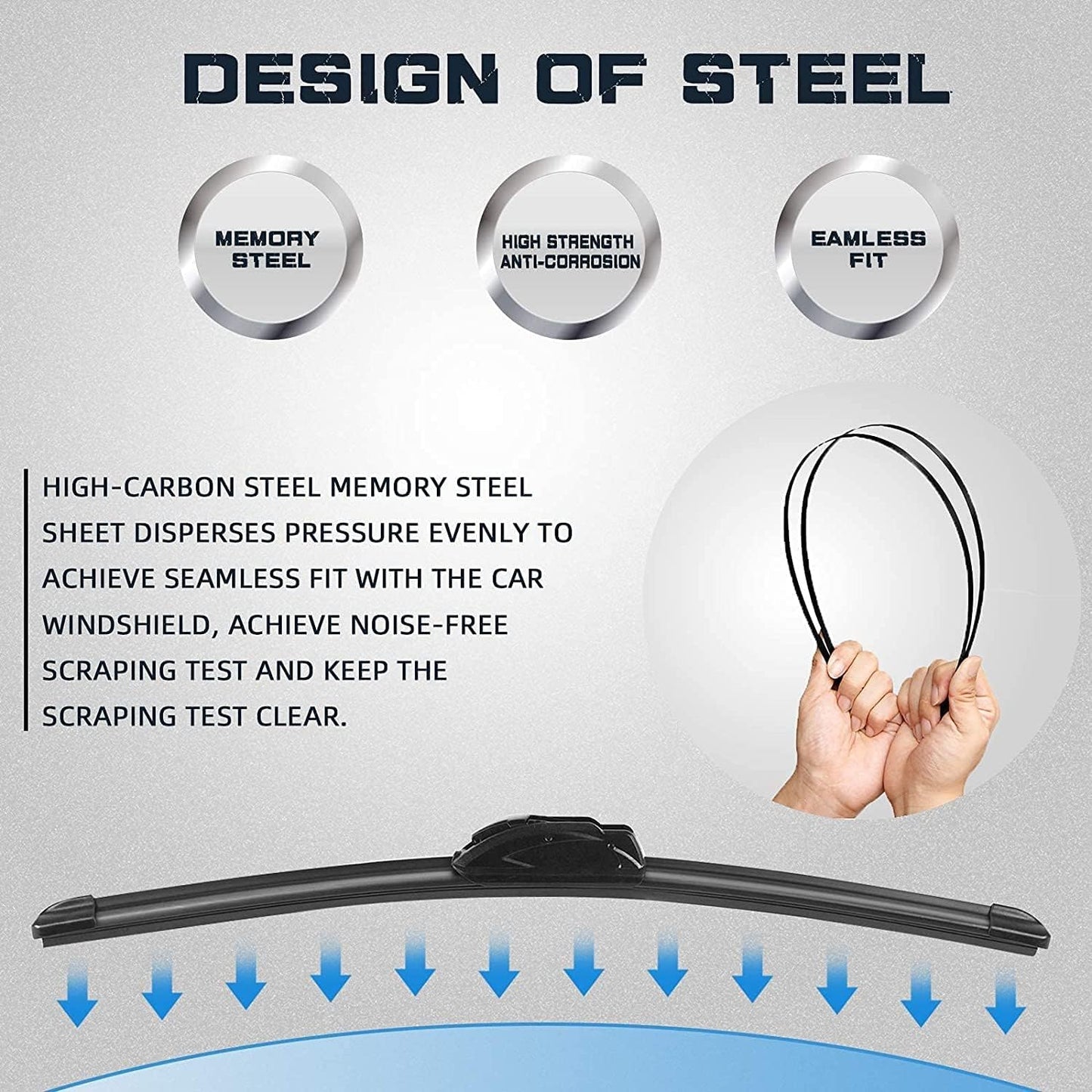 AUTOBOO 18"+18" Windshield Wipers with 14" Rear Wiper Blade Replacement for Jeep Commander 2006 2007 208 2009 2010 -Original Factory Quality (Pack of 3)