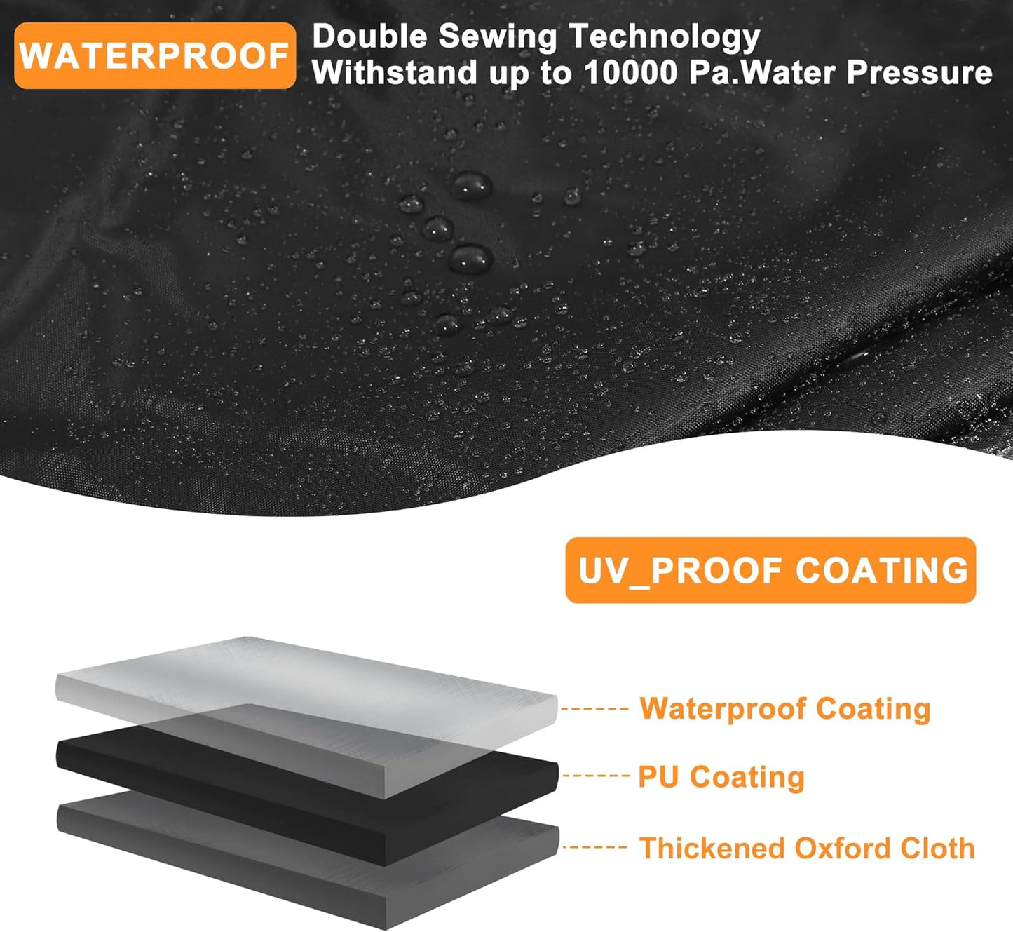 X AUTOHAUX ATV Cover for Can-am Outlander MAX XT DPS/XT-P Waterproof 4 Wheelers Quad Cover Outdoor Sun Rain Storage Protection 210D-PU Black 240x122x135cm