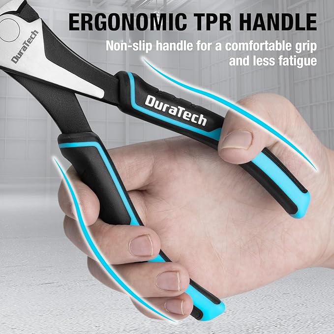DURATECH 7" High Leverage Diagonal Cutters, Cr-Ni Wire Cutters, Side Cutters for Cutting Wire, Diagonal Cutting Pliers with Comfortable Grip
