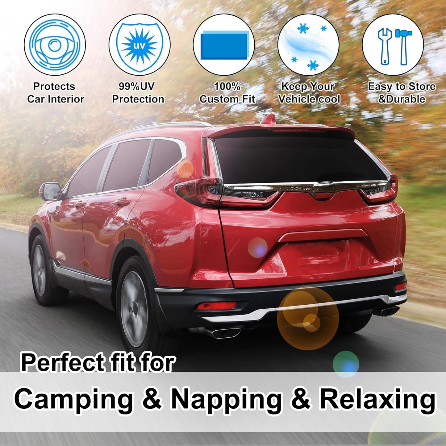 TINGLU Window Shades for Honda CR-V CRV 2017-2022 Accessories Car Side Full Windows Rear Triangular Windshield Sun Shade Sun UV Rays & Privacy Protection for Camping,Napping,and Relaxing 8PCS