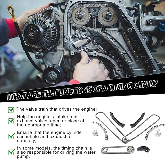 Engine Timing Chain Kit LR032048 LR072638 LR051013 Fits for 2011-2013 LR4 5.0L V8,for 2010-2015 RANGE ROVER SPORT 3.0L 5.0L,for 2010-2015 RANGE ROVER 5.0L Timing Chain Kit Parts