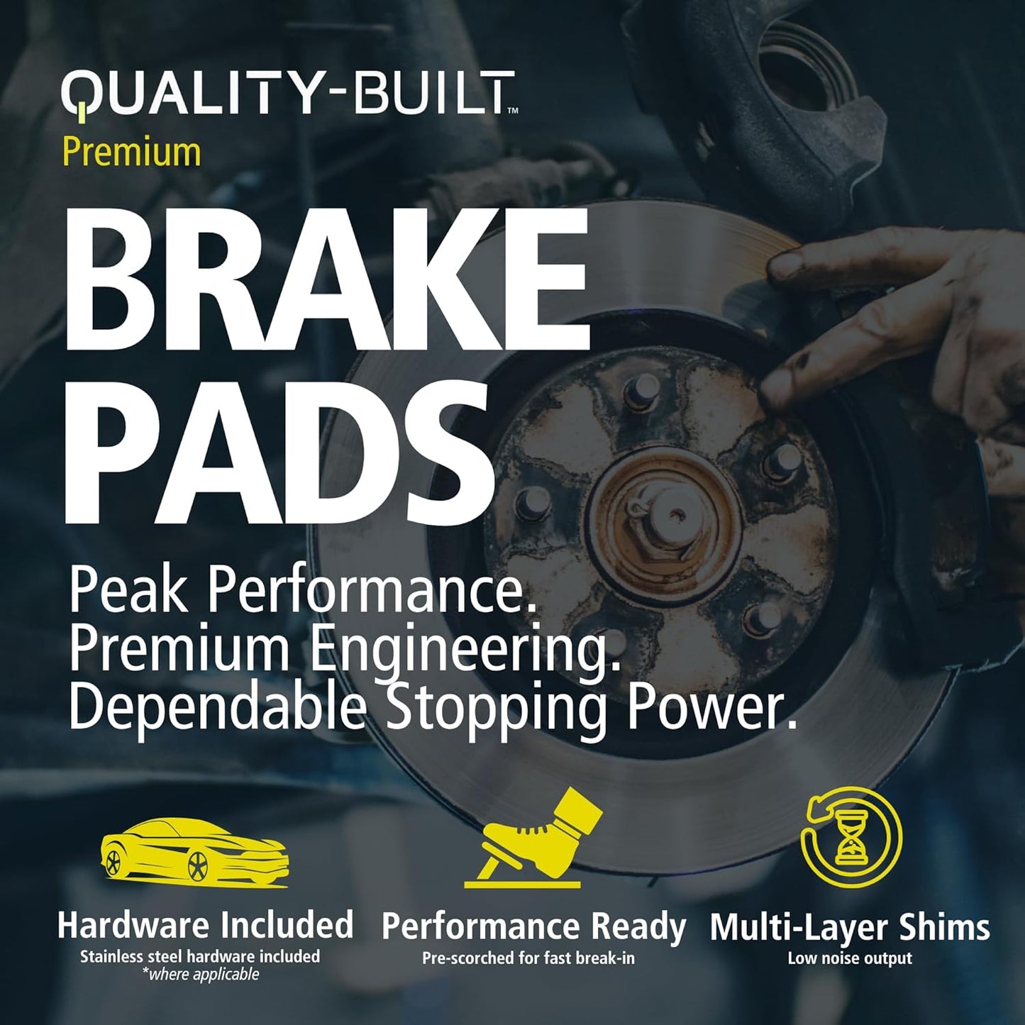 Premium Ceramic Front Brake Pads (1001-0872C) Compatible with Mercedes-Benz C200 2004-2001, C230 2005-2002, C240 2001, C240 2004-2003, CLK280 2009-2007, E280 2007, SLK200 2007-2005