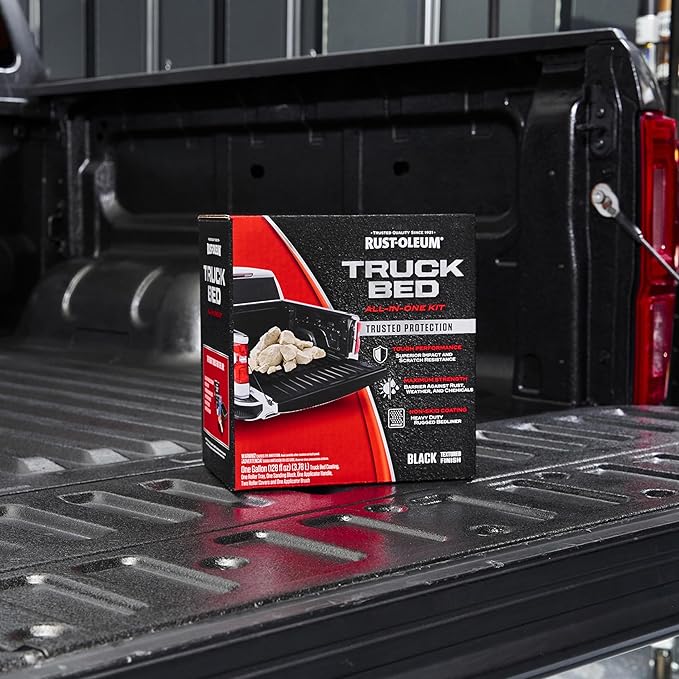 Rust-Oleum 382628 Automotive All-In-One Truck Bed Coating Kit, Gallon, Textured Black