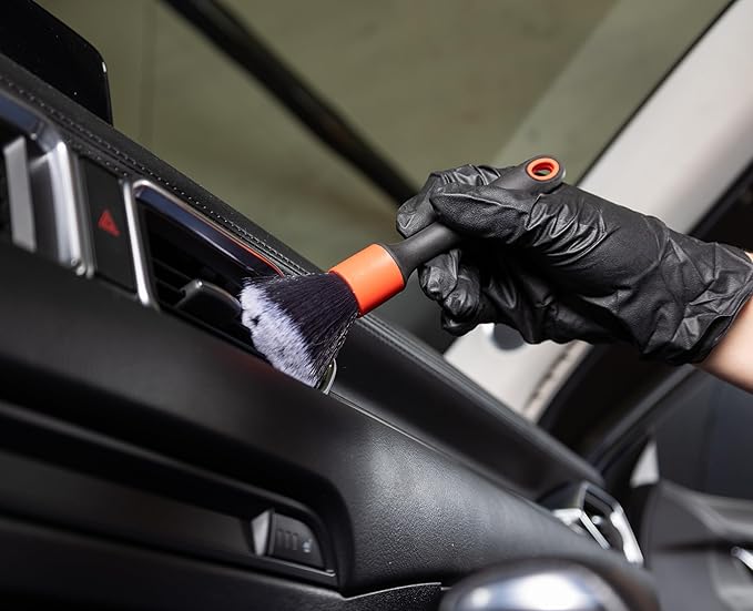 Maxshine Small Universal Red Ultra Soft ESS Detailing Brush – Professional Brush for Interior, Exterior, Leather, Engine Bay & Wheels – Ever So Soft Detailing Tool for Car Care