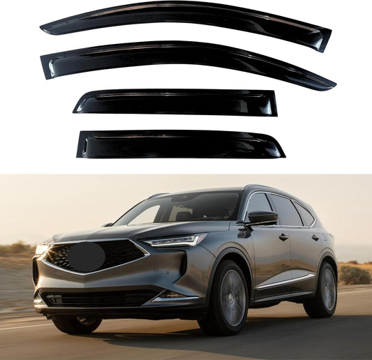 KPY Window Visor Compatible with Acura MDX 2022-2024, 4PC Rain Guard Side Window Vent Deflectors Tape-On Style, 2022 2023 2024