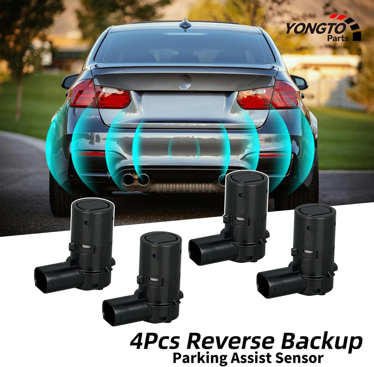 3F2Z15K859BA 4Pcs Reverse Backup Parking Assist Sensor Compatible with Ford F150 F250 F350 Super Duty E150 E250 E350 Lincoln Navigator Mercury Mariner Mountaineer Replace OE 4F2315K859AA