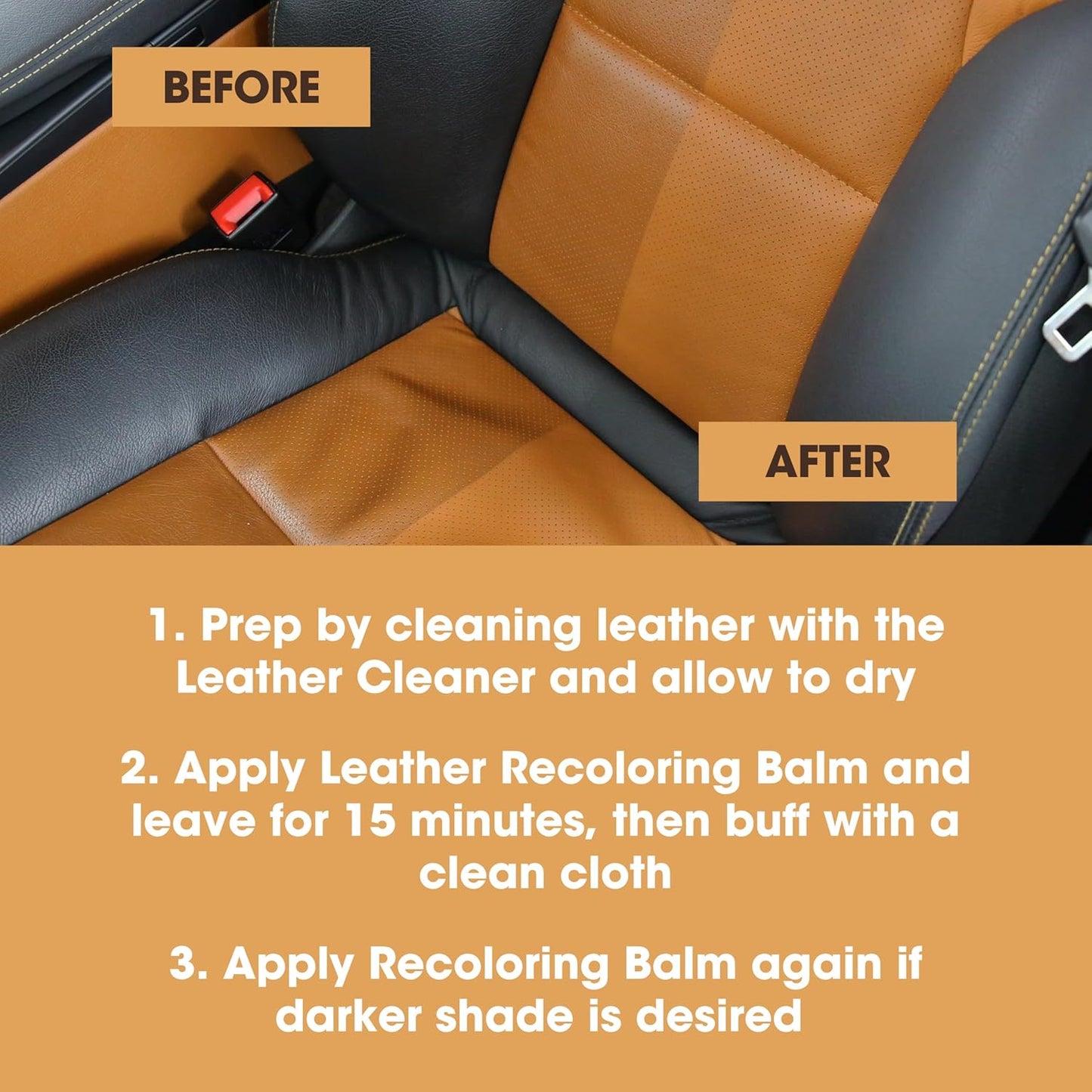 Furniture Clinic Leather Easy Restoration Kit | with Leather Recoloring Balm, Cleaner, Sponge, and Cloth | Leather Repair Kit for Scratched and Faded Furniture (Navy Blue)