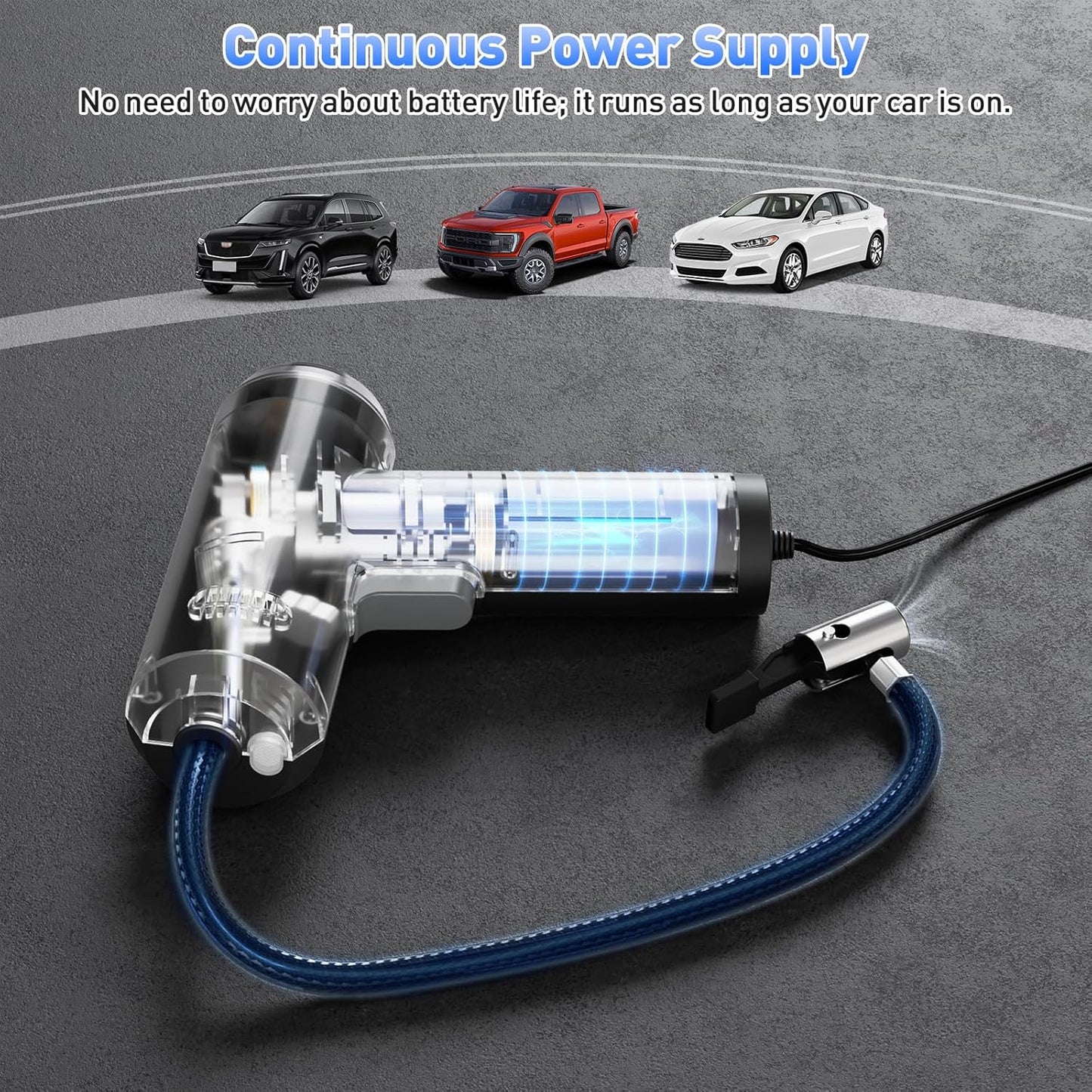 Tire Inflator – High-Power 12V Car Air Pump for Fast Tire Inflation | Auto Shut-Off, LED Display & Compact Design for Cars, Motorcycles & Bikes