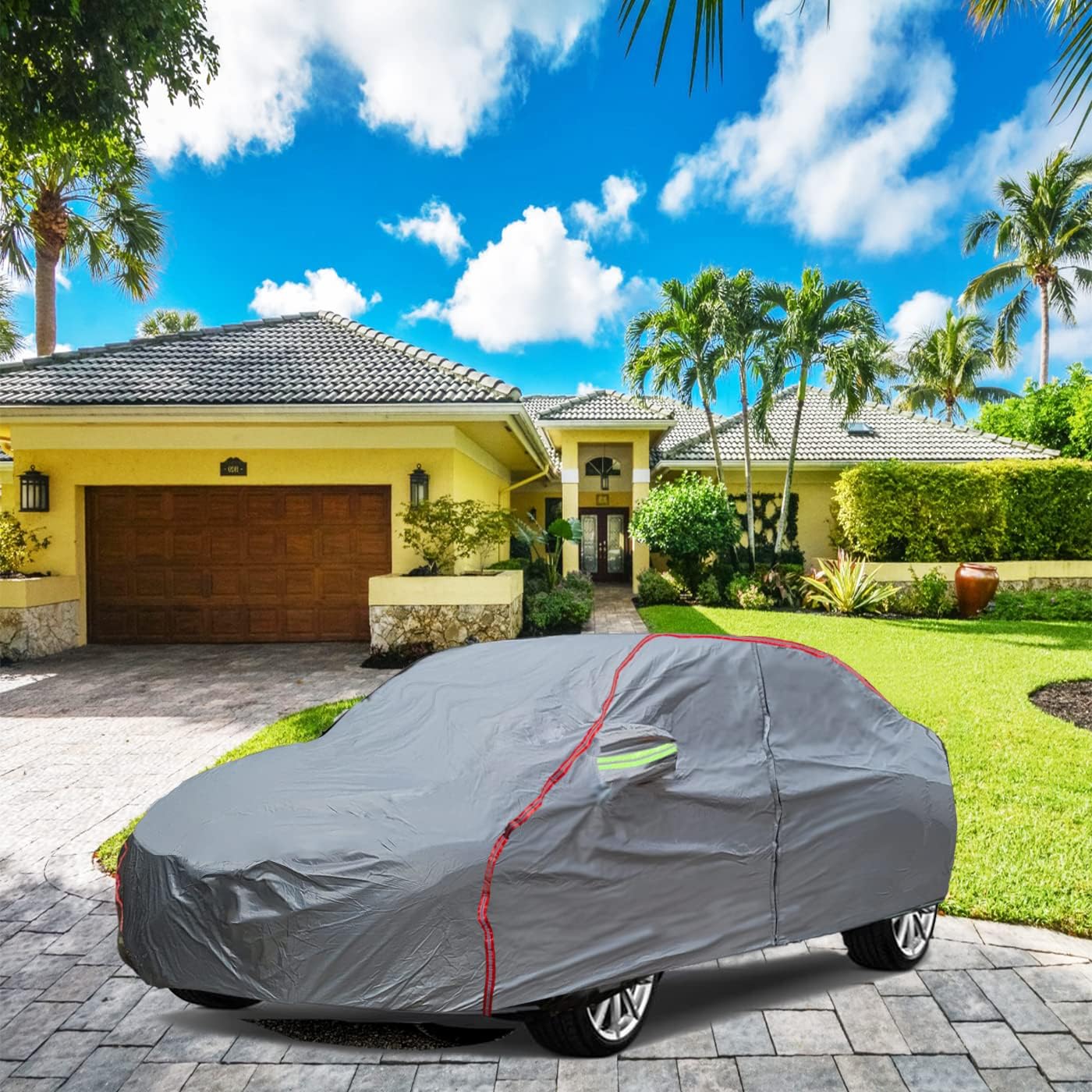 Breathable New Material, Waterproof Car Cover, Locks and Zipper Doors, Sunscreen Waterproof UV Prevention Snowproof Wind and Windproof,Suitable for Indoor Outdoor,for SUV (214"-236") C15