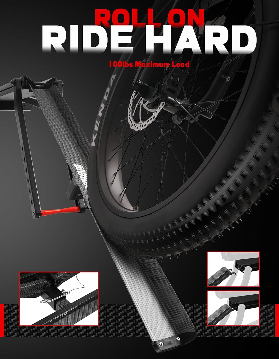 Young 200 lbs Ebike Racks with Ramp for Tow Hitch with 2 Arms, Tire Clamp 2 Bike Rack Hitch for Car SUV RV Truck Trailer, Scratch Free, Fit up to 5 Inch Fat Tire, 2" Receiver