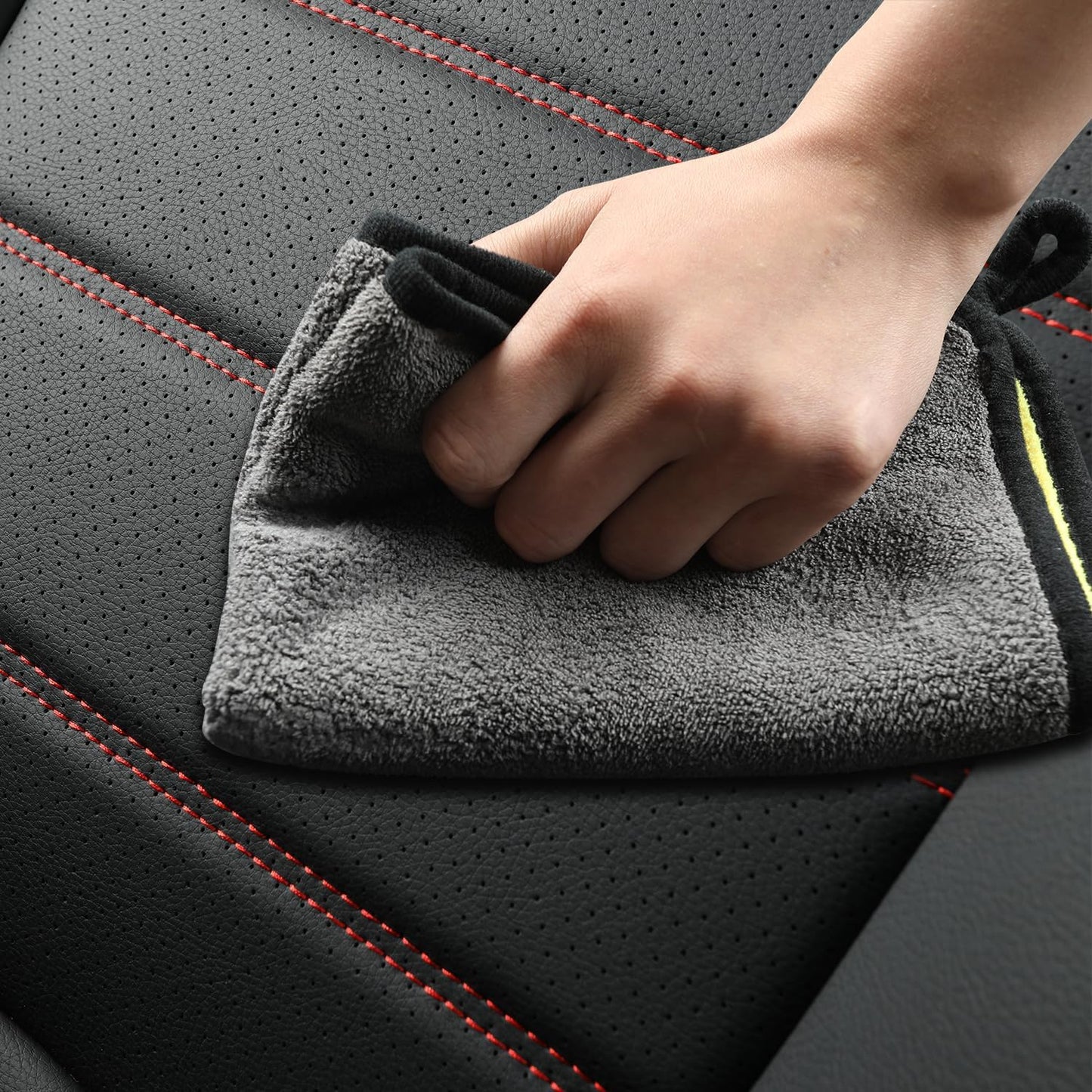 RISINGSTAR Rav4 Seat Covers, fit 2019-2025 Toyota Rav4 XLE LE XLE Premium Limited Base SUV, not for Adventure and TRD-Off(Black&Red)