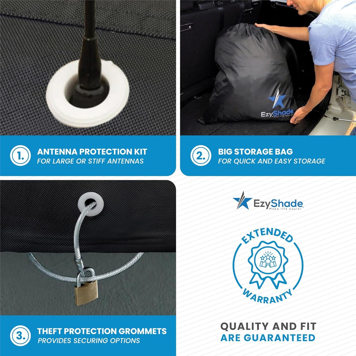 EzyShade 10-Layer Waterproof Sports Car Cover. See Vehicle Size-Chart for Accurate Fit. All Weather Outdoor Covers. Camaro Challenger Firebird GTO. Sun Snow Rain. Black, Size C5 (See SizeChart)