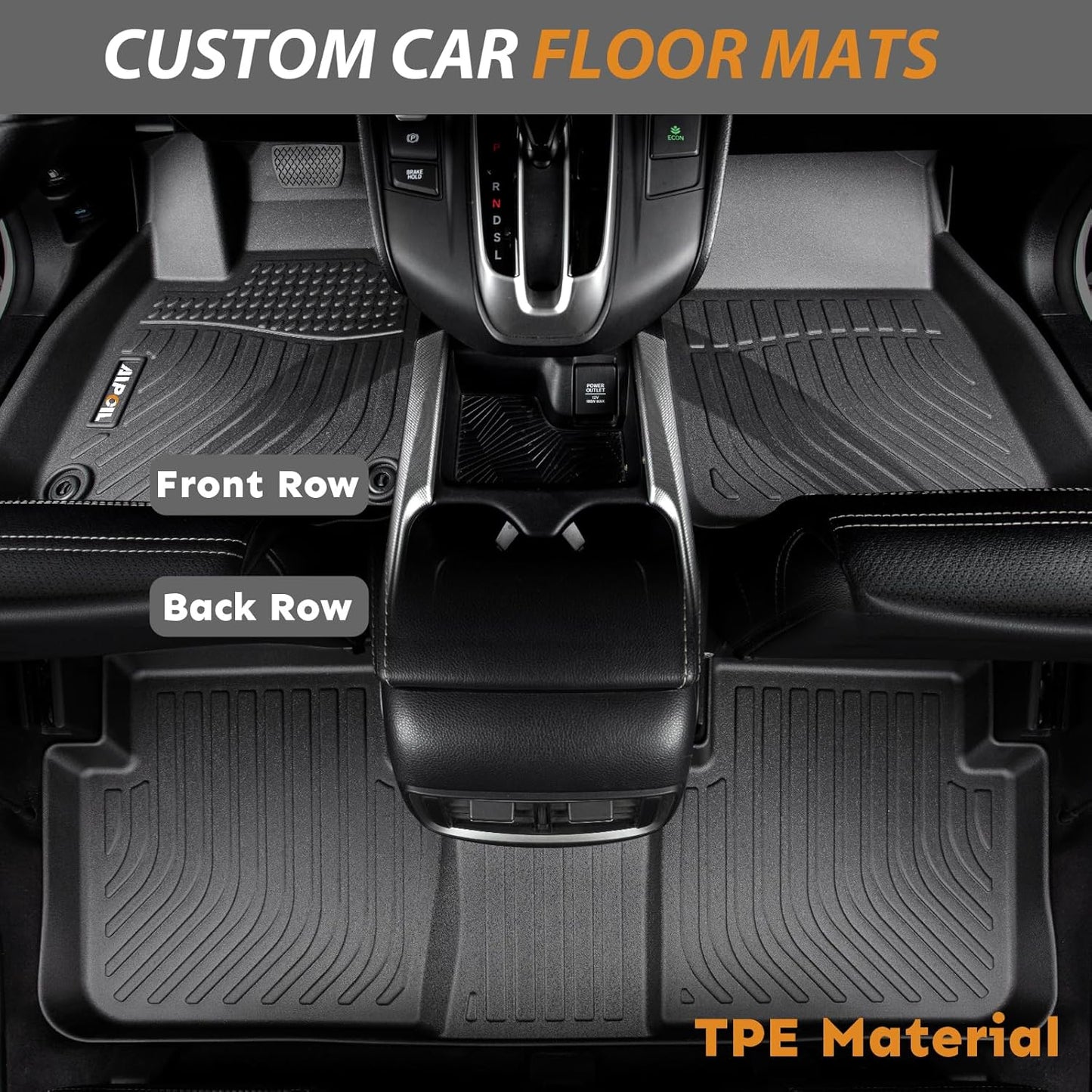 AIPOIL® Floor Mats & Cargo Liner Set for 2019-2020 Hyundai Santa FE All Weather Protection TPE Anti-Slip Automotive Full Set Custom Car Mats Accessories - Black