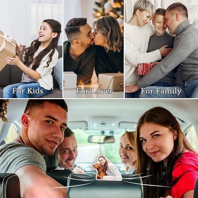Custom Air Fresheners with Pictures - Personalized Photo air Freshener for Car, Double Sided Print Photo/Logo With Scents for Bedroom, Bathroom, Christmas Mother's Day Hanging Ornaments Holiday Gifts