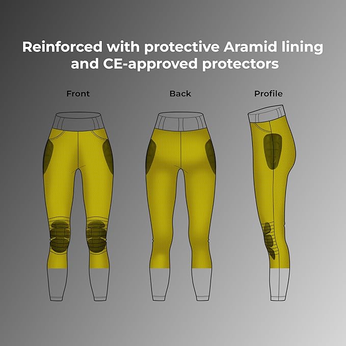 GREAT BIKERS GEAR - Women Motorcycle Leggings Riding Ladies Pants Protective Cargo Motorbike with Free Ce Protectors Armored