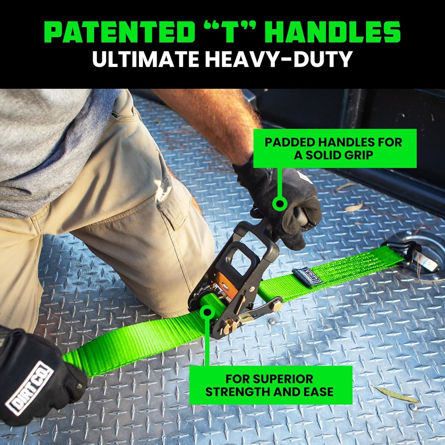 Rhino USA Car Tie Down Straps for Trailers with J Hooks (4-Pack) – 2" x8' (10,000lb Break Strength) – Heavy Duty Car Hauler Tire Straps with Axle Straps for UTV, Powersports & More – Green