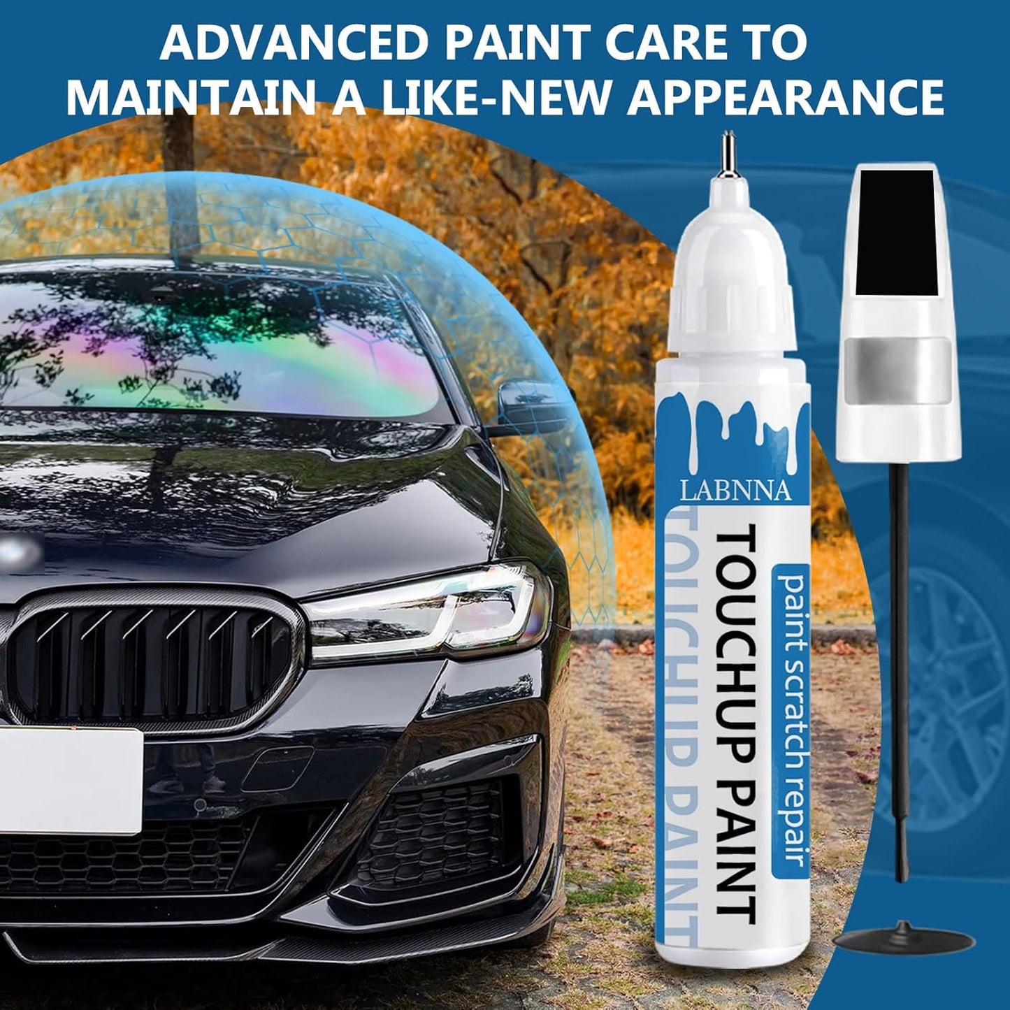 Dark Graphite (A90) Touch Up Paint for BMW-Exact Match 2 in 1 touchup Paint Pen for Chips and Nicks Repair Car Paint Scratch Repair Kit