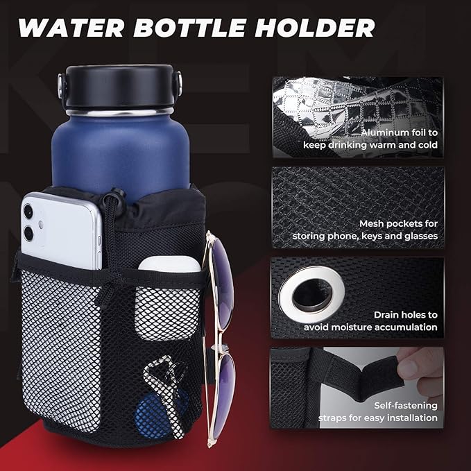 KEMIMOTO ATV Fender Bag, 130% Larger Water-resistant Rear Storage Bags With Drink Holder, Detachable ATV Gear Bag Compatible with Polaris Sportsman Scrambler FourTrax Can Am Grizzly Cfmoto, 2-Pack