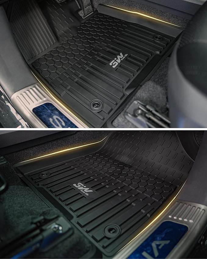 3W Floor Mats & Cargo Liner for Toyota Camry 2025 2026, TPE All Weather Custom Fit Camry(Hybrid/LE/SE/XLE/XSE), 1st & 2nd Row and Trunk Mat, Black