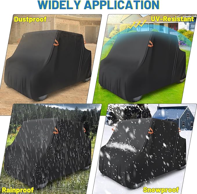 MDPROMCP UTV Cover 4-6 Seater, Windproof Full Cover Compatible with Polaris RZR General UFORCE Talon Mule Teryx 4-Door Durable 420D SXS Side by Side Covers Accessories Parts