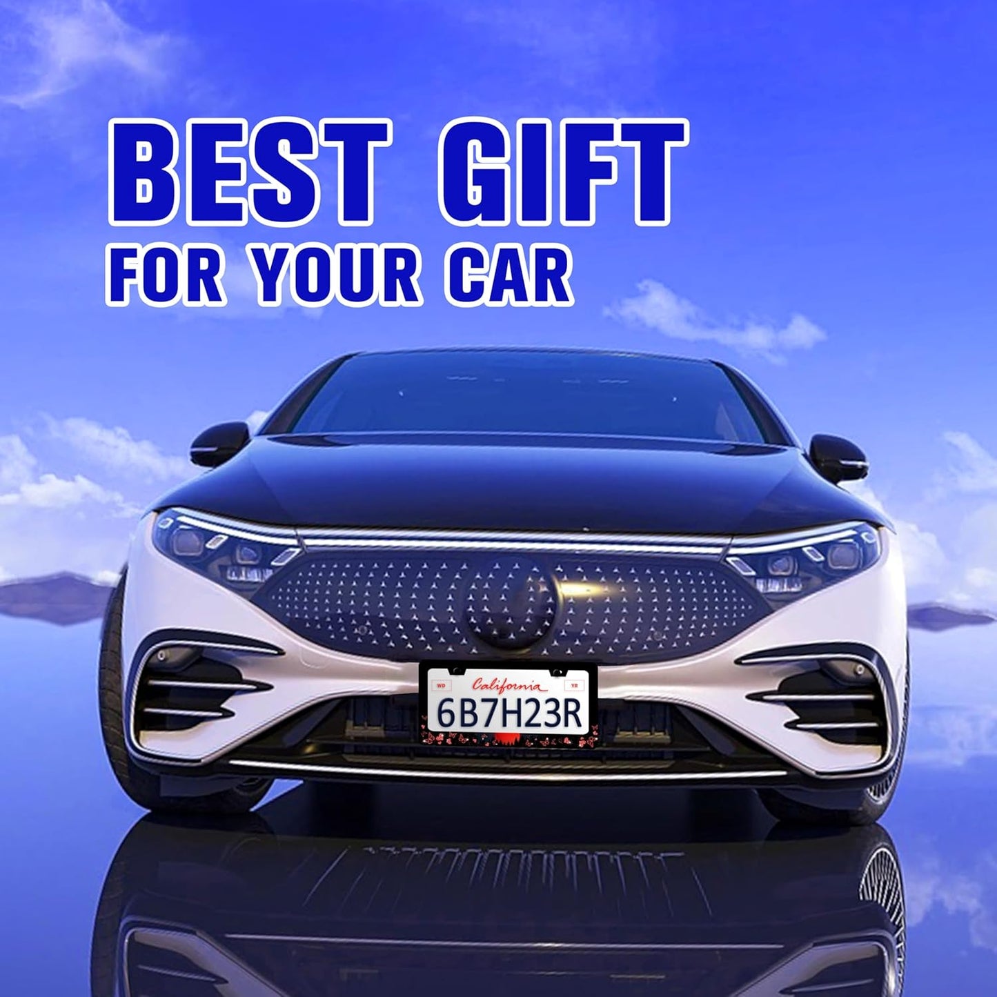 Red Moon Butterfly License Plate Frame Night Forest License Plate Holders Funny Stainless Steel Auto Accessory Bracket 2 Hole with Screws Universal Us Car License Plate Frames 6x12 Inch for Women Men