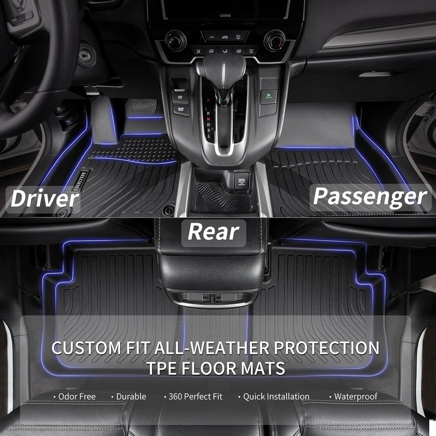 KELCSEECS Floor Mats & Cargo Liner for 2024 2023 2022 2021 2020 2019 2018 Chevrolet Chevy Equinox & GMC Terrain/Terrain Denali All Weather Car Mats Cargo Mat Floor Liners Trunk Mat Trunk Liner