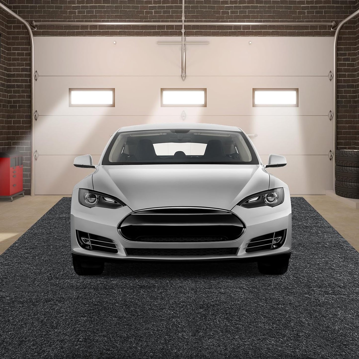 MABOZOO Garage Floor Mat 18x7.7 Ft, Extra Large Garage Carpet Rug, Reusable Absorbent Oil Spill Mat, Washable Parking Flooring Rug for Under Car, Protects from Spills, Drips and Stains