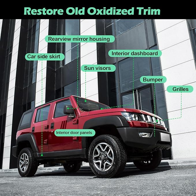 NADAMOO Automotive Black Trim Spray Paint, 2 Cans, Instantly Revives Color for Car Plastic Vinyl Rubber, Vehicle Exterior and Interior Plastic and Trim Restorer Aerosol Paint Can, Satin Finish