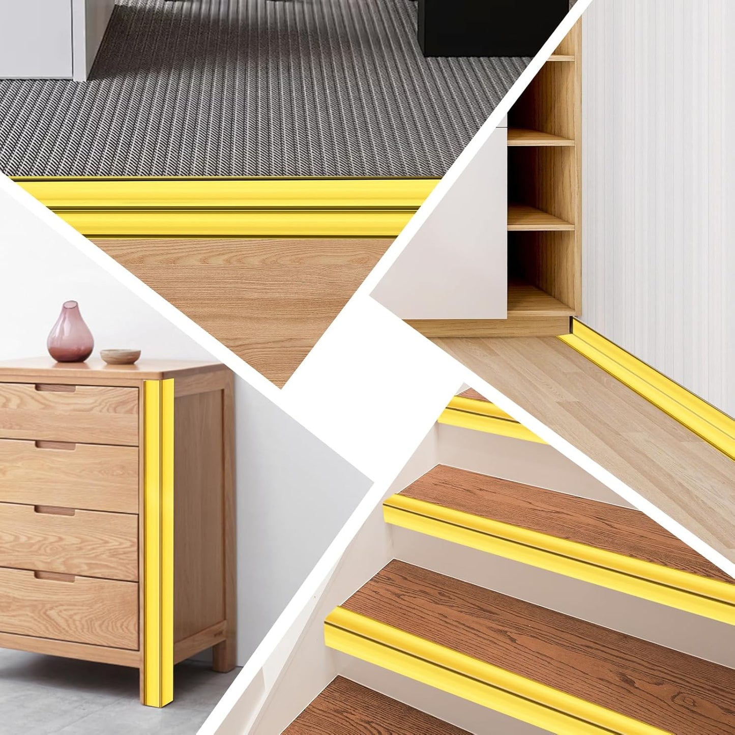 Wall Corner Protector Moulding Trim Peel and Stick Wall Corner Guards Trim Flexible Self Adhesive Edge Protector Moulding, 1.6 in x 40 Ft, Gold