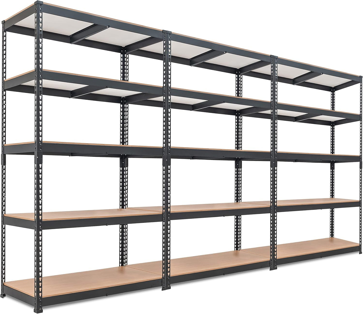 HOMEDANT 5-Tier Laminated Boltless Heavy Duty Metal Shelving Unit Adjustable Garage Storage Utility Rack Shelves Organization Multipurpose Shelf Warehouse Industrial 39.8" W x 18.2" D x 71.3" H 3Pack