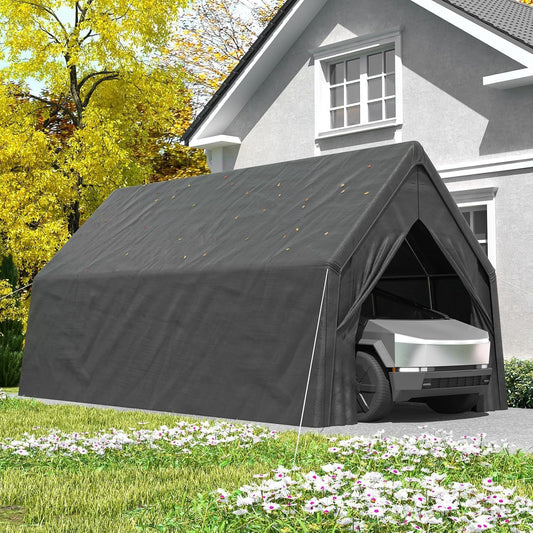 13 x 24 FT Carport, Heavy Duty Car Port Outdoor UV Garage with 2 Roll up Doors, Waterproof Carport Canopy Multi-Functional Shelter for RV, SUV,Truck, Boat, Motorcycle Bike