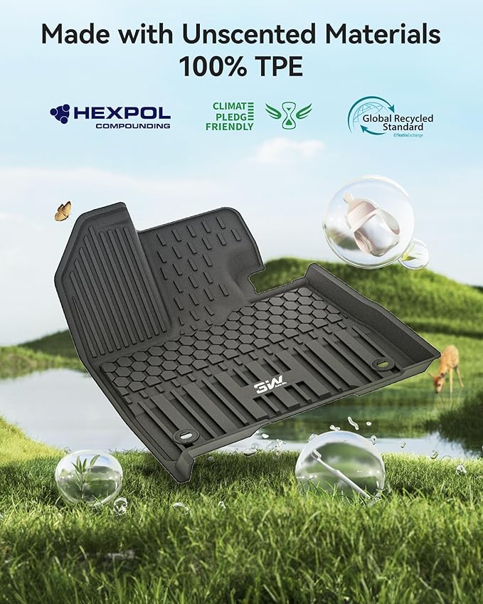 3W Floor Mats&Cargo Liner for Toyota Sienna 2021-2026 (for 7 Seat XLE/XSE/Limited/Edition & Not Fit 2025 Platinum) TPE Custom Fit Floor Liner for Sienna Full Set and Trunk Mat(w/o Spare tire)