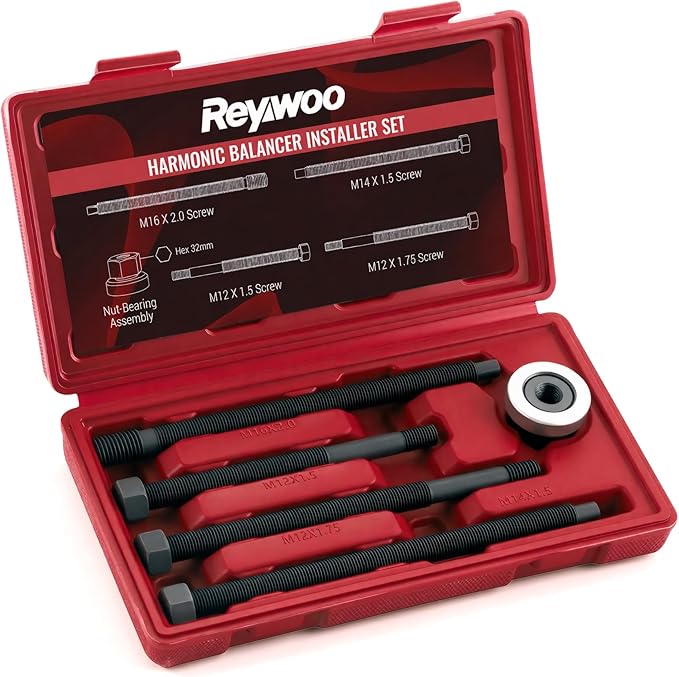 Harmonic Balancer Installer Set, Long Reach Crank Pulley Underdrive Pulley Damper Installation Tool Kit for Balancer Pulleys
