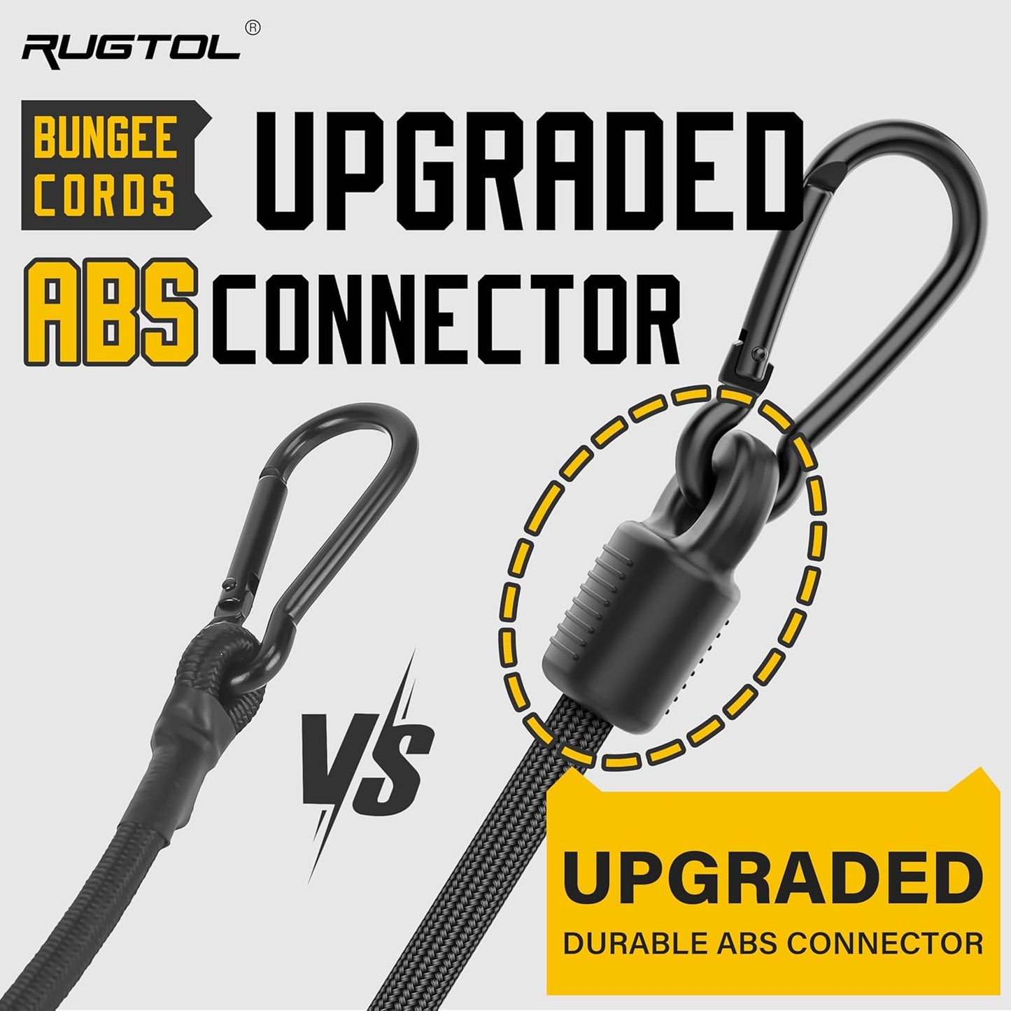 Bungee Cords with Hooks, 48 Inch Adjustable Elastic Bungee Cords with Carabiner Hooks, Easy to Adjust Bungee Rope UV Resistant for Truck Bed, SUV Trunk, Car, Bike Rack, Trash Can, Moving, Plants