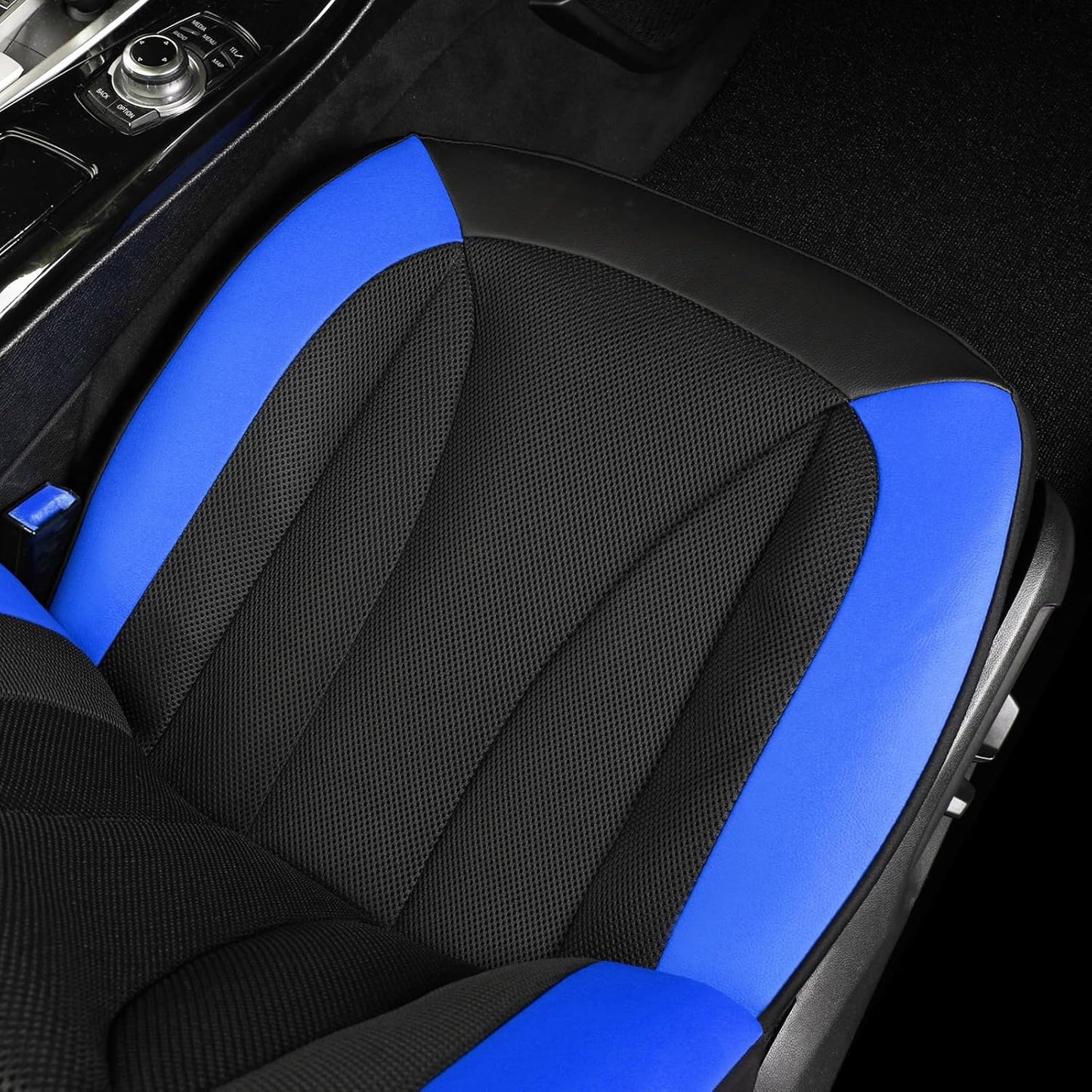 GIANT PANDA Front Seat Cover for Nissan, 3D Air Mesh Car Seat Covers Custom Fit Nissan Rogue Altima Sentra Versa Kicks Frontier Murano Pathfinder Maxima (Blue) 2-Pack