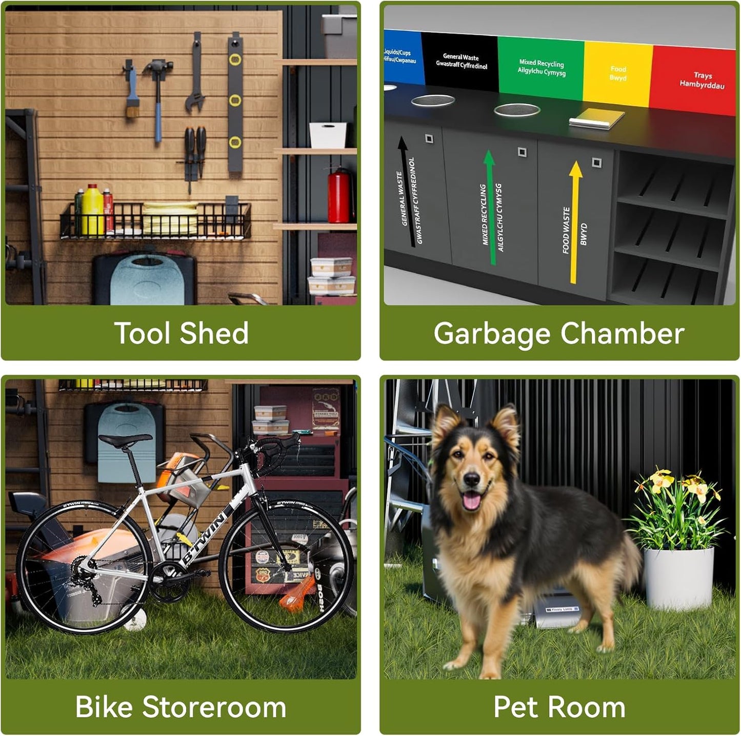 COMHOMA Shed Outdoor Storage Shed Metal,Lockable Doors Tool Sheds with Sloping Roof,Steel Garden Shed with Air Vent for Backyard,Patio,Lawn,Poolside (Grey, 10'*8')