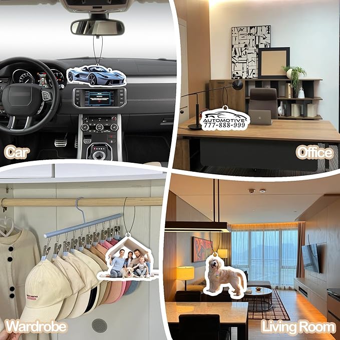 10-1000Pcs Custom LOGO Air Fresheners, Customized Bulk Car Air Freshener, Personalized Photo Company Text LOGO Air Fresheners Brand Wedding Gifts (Logo)