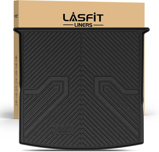 LASFIT Cargo Mat for Volkswagen Tiguan 2018-2024（Fit 5 Seats Not Fit 7 Seats）, Custom Fit All-Weather TPE Rubber Trunk Mat for VW Accessories, Waterproof, Easy to Clean, Black