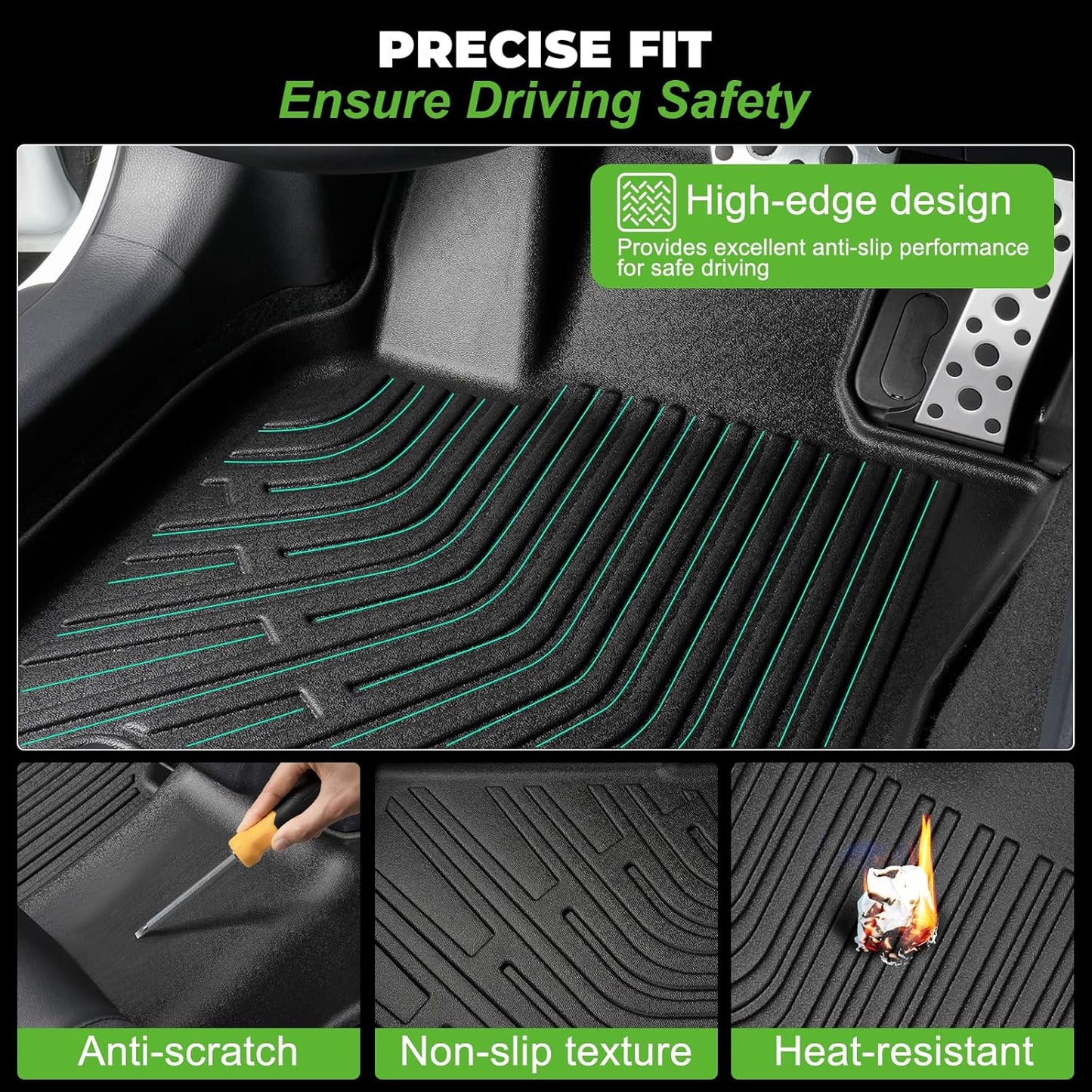 Floor Mats & Cargo Liner Custom Fit for Chevy Trax 2024 2025 Floor Mats & Cargo Liner with Backrest Mat Full Set All Weather Protection TPE for Chevy Trax Accessories
