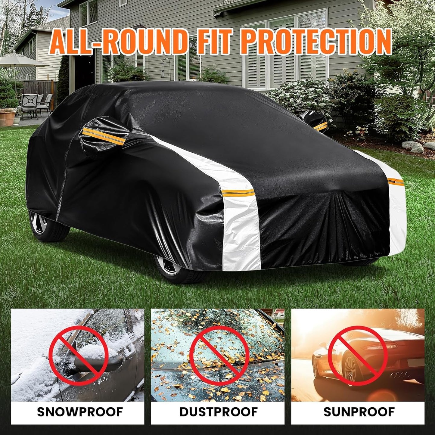 Subaru Forester Car Cover 100% Waterproof All Weather, Gift with Towel, 10 Layers SUV Car Cover Custom Fit 1997-2025 Subaru Forester, Outdoor Covers Rain Sun UV Protection with Door Zipper.