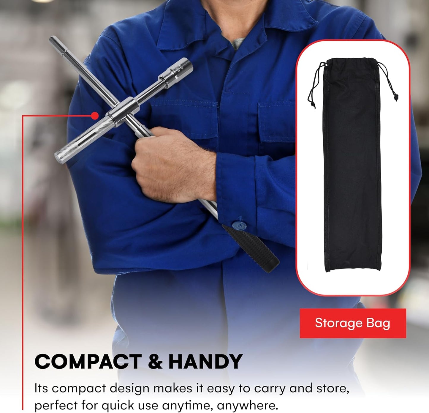 Boulder Tools 23 inch 4 Way Lug Wrench - Universal Telescopic Tire Removal Tool for Car and Truck - Portable Heavy Duty Tire Changing Tool for 19 mm and 21 mm Nuts - Durable Silver Aluminum Alloy