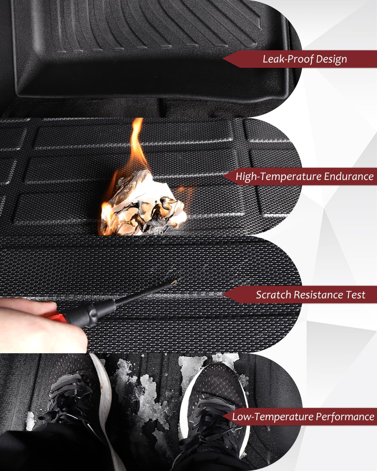 Icyhaws® Floor Mats for Buick Encore GX (AWD Only) 2020-2025 | All Weather TPE Waterproof Anti-Slip Custom Fit Car Floor Liners & Cargo Liner Trunk Mat | Front & Rear Row, 4pcs Black