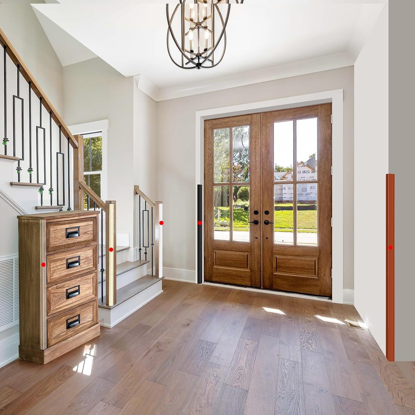 2PCS Wall Corner Protectors Guards - Self Adhesive Corner Protector & Corner Guards for Walls Edge Protection, Easy to Apply - No Tools Needed(Brown, 39.37"x1.18")