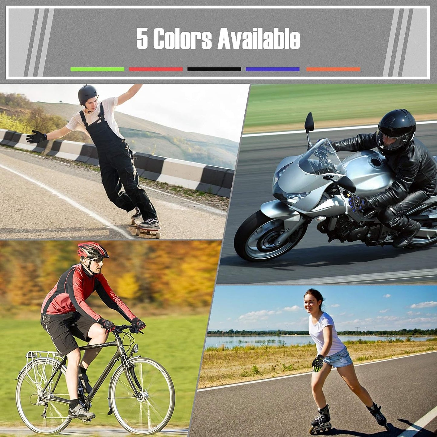 COFIT Motorcycle Gloves Breathable, Touchscreen Motorbike Gloves Anti-Slip with Good Grip Hard Knuckles Protection for Men Women Motocross, BMX ATV MTB Cycling, Road Racing - Green M