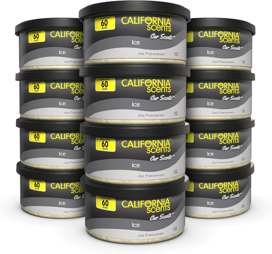 California Scents Car Freshener Can, Odor Neutralizer, Ice Scent, Pack of 12