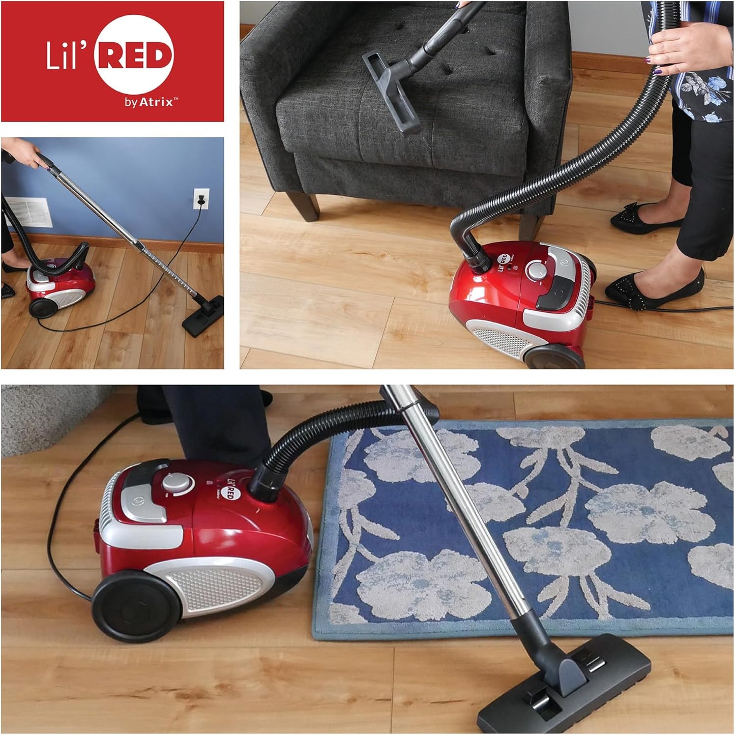 AHSC-1 Atrix Lil Red Canister Vacuum Portable Canister vacuum w/ 2 Quart HEPA Filter & Variable Speed Motor