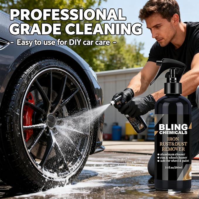 Rim & Wheel Cleaner Spray, Removes Brake Dust & Grime, Non-Acidic Tire Cleaner, Detail Products, Purple Color Changing, Rust for Most Wheel, 10 fl oz (2PCS)